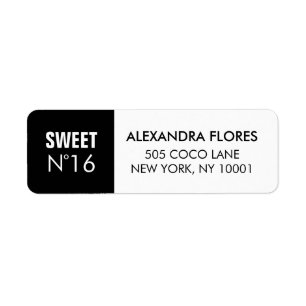 Black & White Fashion Sweet 16 Retour Adresse
