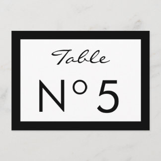 Black & White Fashion Sweet 16 TABLE NUMBER CARD
