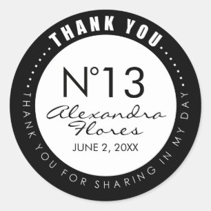Black & White Fashion THANK YOU Sticker Label
