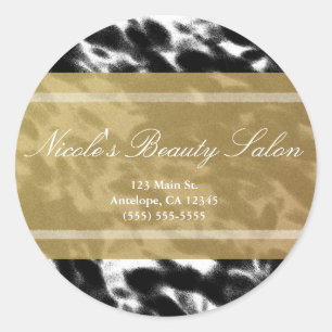 Black White & Faux Gold Chic Personalized Stickers