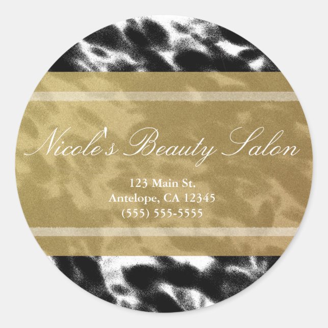 Black White & Faux Gold Chic Personalized Stickers (Front)
