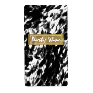 Black White & Faux Gold Chic Wine Labels