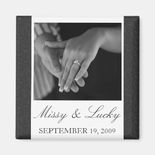 Black & White Filigree Save the Date Magnet