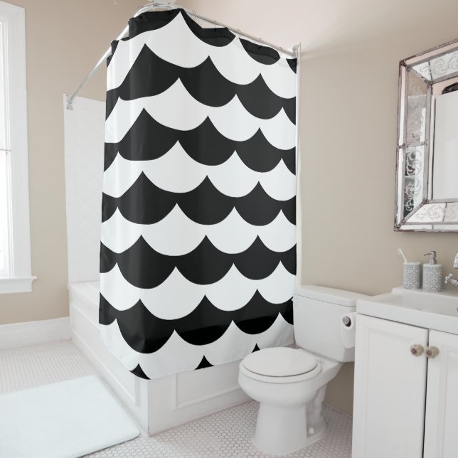 Black & White Fish Scale Print (In Situ)