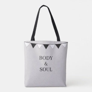 Black & White Flags on Silver Background Tote Bag