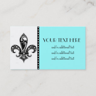 Black & White Fleur De Lis Business Card