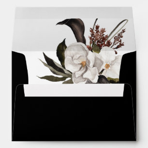 Black & White Floral 5 - Black 2 Envelope
