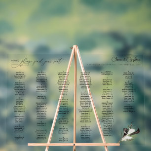 Black & White Floral Alphabetical Seating Chart LG