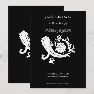 Black White Floral Art – Mandala Mehndi Poster Save The Date