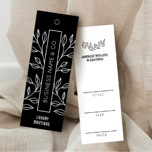Black & White Floral Clothing Boutique Price Tag