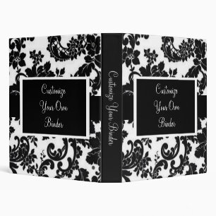Black & White Floral Damask Binder