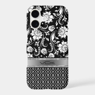 Black & White Floral Damasks & Geometric Pattern 2