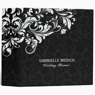 Black & White Floral Damasks & Lace Binder