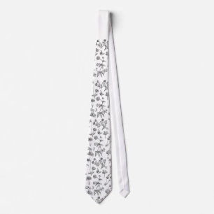Black & White Floral Father's Day Tie