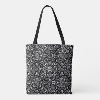 Black & White Floral Geometric Pattern