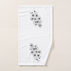 Black & White Floral Guest Towel