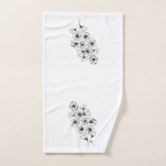 Black & White Floral Guest Towel