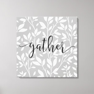 Black & White Floral Leaf Farmhouse Decor