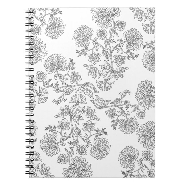 Black White Floral Notebook (Front)