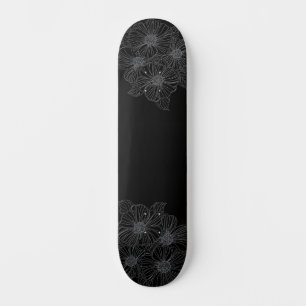 Black & White Floral Paint Your Own Deck Skateboard