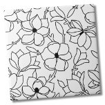 Black White Floral Pattern Tile<br><div class="desc">Use this simple and chic black and white magnolia flowers pattern as a backdrop to customize your living space. You can also change out the background colouring to really make it your own look. Plus you can even make the black flower lines a completely different colour too! Whether you want...</div>