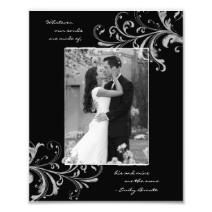 Black White Floral Portrait Photo Print