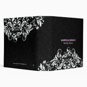 Black & White Floral Vintage Damasks No.3 Binder
