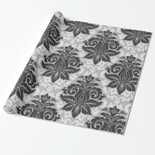Black-White Floral Wrapping Paper