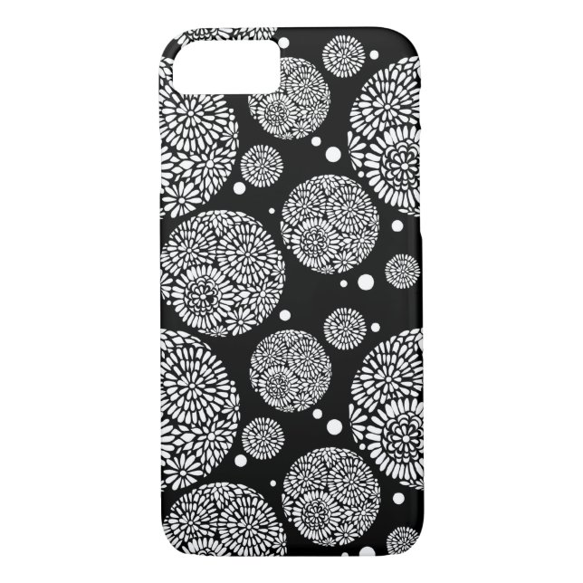 Black & White Flower Clusters iPhone 7 Case (Back)