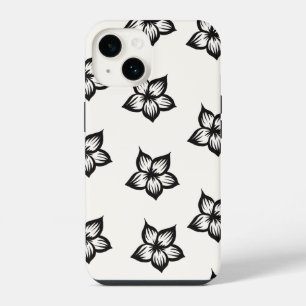 Black&White Flower Floral Phone Case for iPhone 16