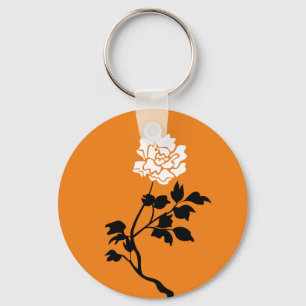 Black & White Flower Keychain