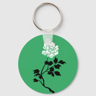 Black & White Flower Keychain