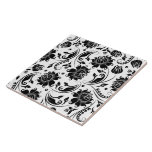 Black & White Flower Themed Tile Pattern<br><div class="desc">This seamless ceramic tile features a black and white vintage flower pattern. It is a perfect accent for your home,  especially if you appreciate traditional elements in your bathroom,  kitchen,  fireplace,  or any room where you want to add a touch of unexpected charm.</div>