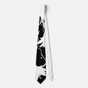 Black & White Flowers Tie