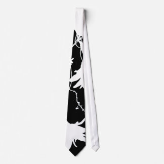 Black & White Flowers Tie