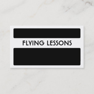 Black white flying lessons business cards