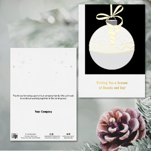 Black & White Foil Accents Business Holiday Card