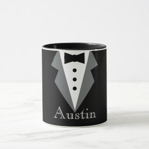 Black White Formal Tuxedo Personalized Mug