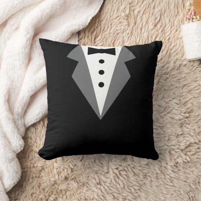 Black White Formal Tuxedo  Throw Pillow (Blanket)