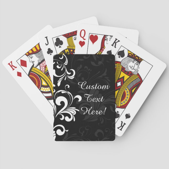Black White Fountain Swirl Party Playing Cards (Back)