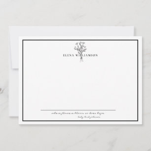 Black White Frame - Flowers & Hope Personalized Card