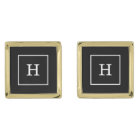 Black White Framed Initial Monogram