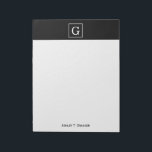 Black White Framed Initial Monogram Notepad<br><div class="desc">Black White Framed Initial Monogram A stylish black solid background with a white framed area for your monogram, name or other text. You can also change the text font, change the font size and color, move the text, etc. If you would like this design in other colors, just drop us...</div>