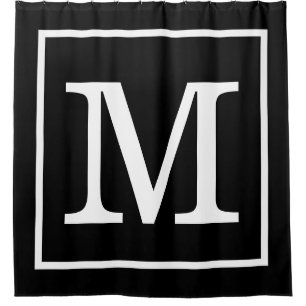 Black White Framed XL Initial Monogram