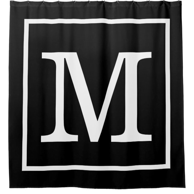 Black White Framed XL Initial Monogram (Front)