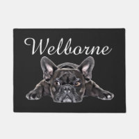 Black White French Bulldog Puppy Drawing Painted