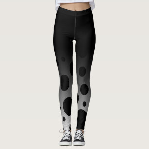 Black & White Fun Dots & Circles with Ombre Top Leggings