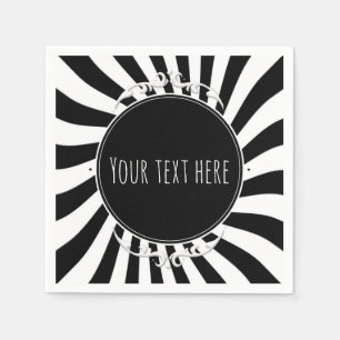 Black White Fun Whimsical Stripes Halloween Party Napkin