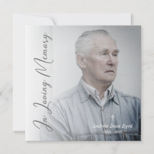 Black & White Funeral Service Dear Ones Photo Card