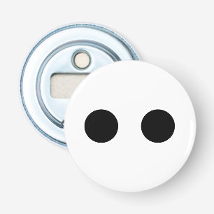 Black White Funny Cute Face Eyes Stylish Trendy Bottle Opener